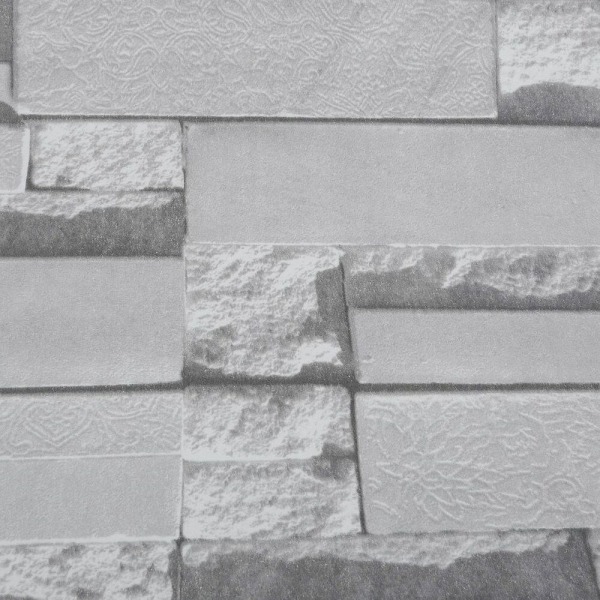 Brick Pattern Wallpaper Stereo Tiiliseinä Tausta HARMAA grey