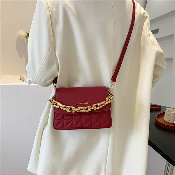 Chain Sling Handväska Väska Damväska Tangan Väskor red