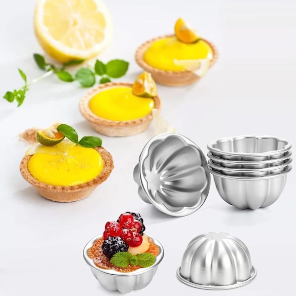 12 kpl Munatorttumuotit Alumiiniseoksesta molds Molds molds silver