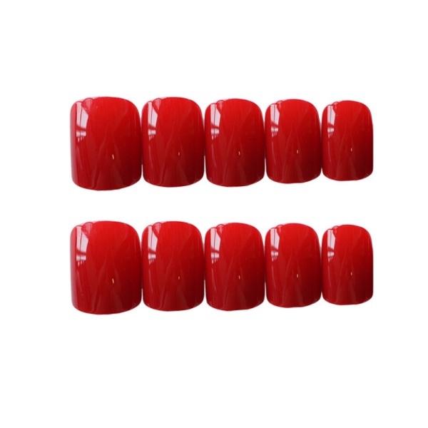 24stk Kort Square Head False Nails Glanset Bærbare falske negler DP05-zh294-18