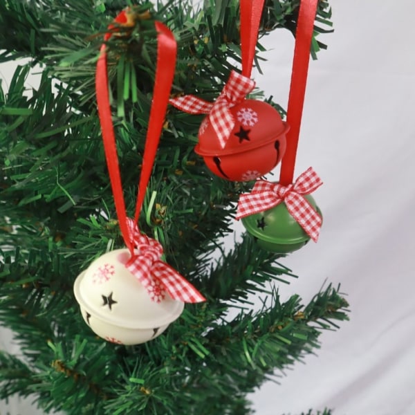 5ST Julgransklocka Xmas Dekorationer RÖD RÖD red