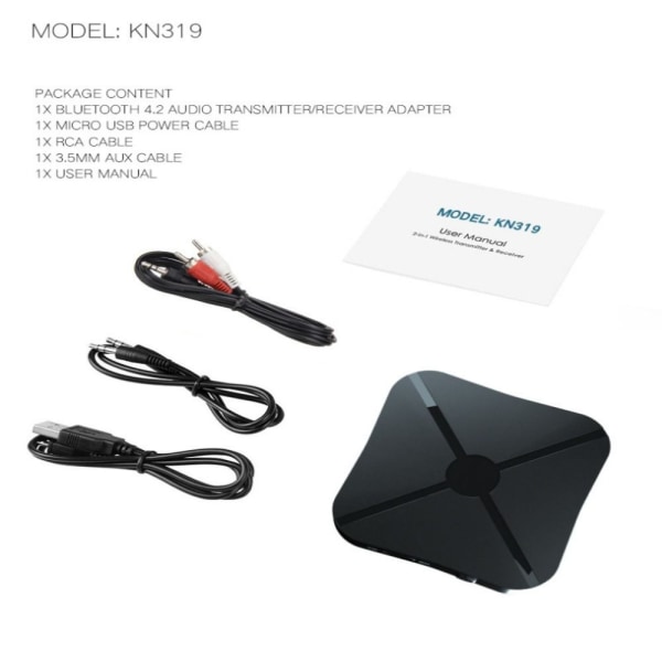Trådlös Bluetooth Audio Receiver Stereo Audio Receiver USB KN319