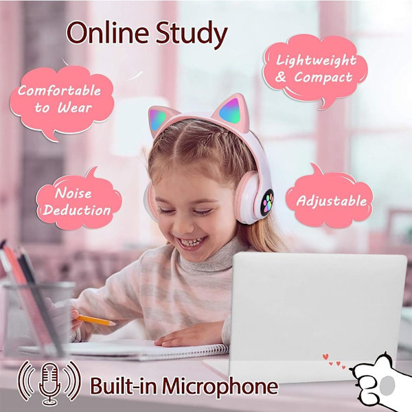 Bluetooth Hovedtelefoner Gaming Headset LILLA Purple