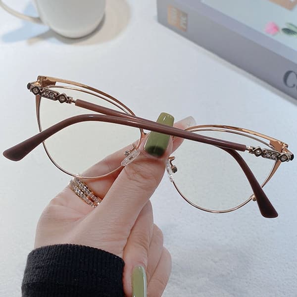 Anti-Blue Light Glasses Square Eyeglasses KAFFE Coffee