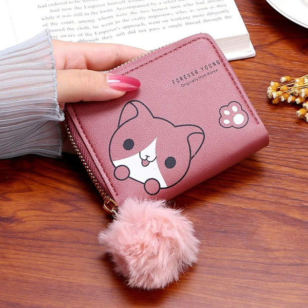 Kort Mini Pung Lille Pung MØRK PINK Dark Pink