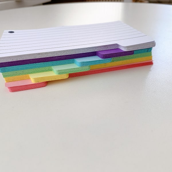 Indekskort Flashcards Notekort