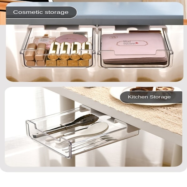 Skuffepind Stativ Under Skrivebord Skuffe Organizer TRANSPARENTE Transparente 20x23x7.5cm