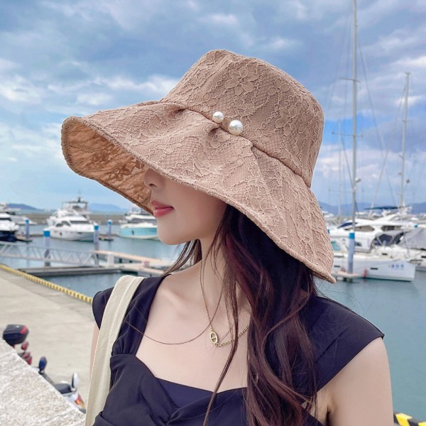 Bred brättad Bucket Hat Fisherman Hat ROSA Pink