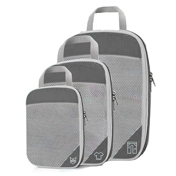 Reiseoppbevaringsposer 6 stk sett GRÅ grey