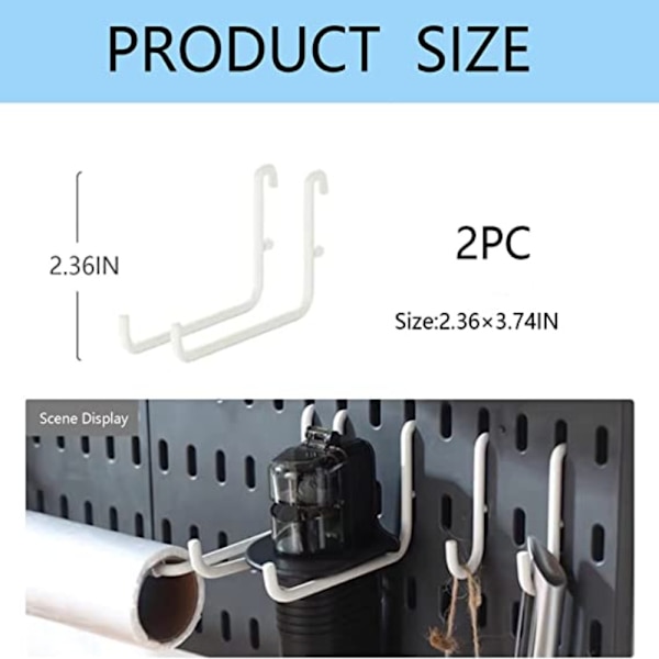 2st Stora Pegboard Krokar L Form Låskrokar