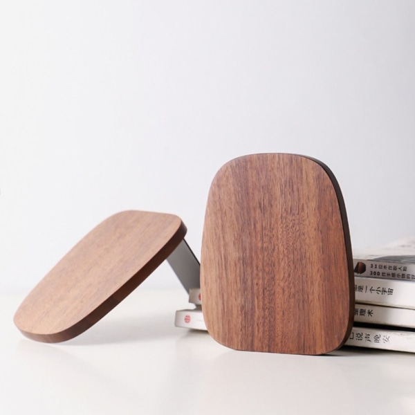2 Stk Desktop Bogstøtte Art Book Stand SORT VALNØDDE TRÆ SORT Black Walnut Wood