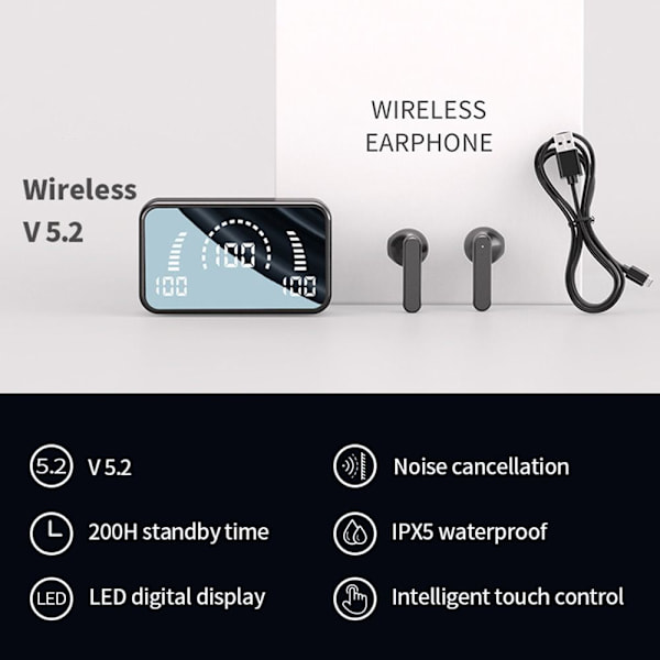 Bluetooth kuulokkeet Langattomat Bluetooth 5.2 VALKOINEN white