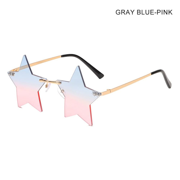 Innfatningsløse solbriller Stjerneform GRÅ BLÅ-ROSA GRÅ BLÅ-ROSA Gray Blue-Pink