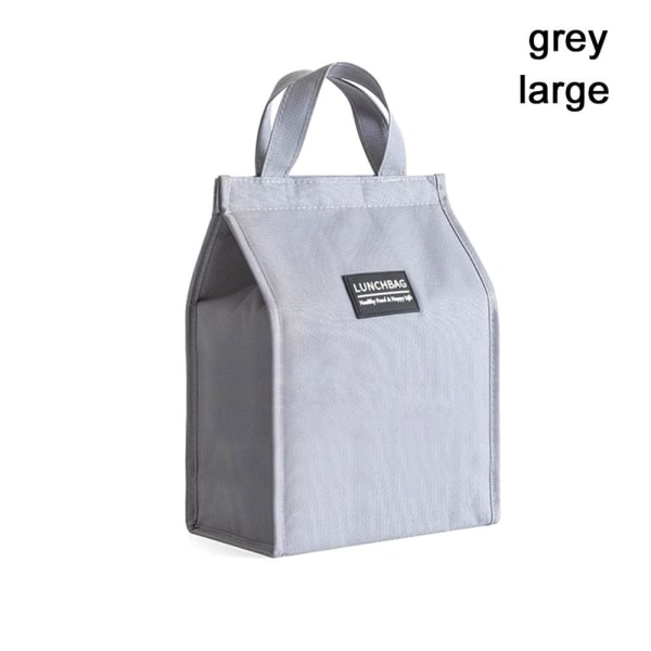 Isolerad Thermal Bag Kylväska Lunchväska GRÅ STOR grey large