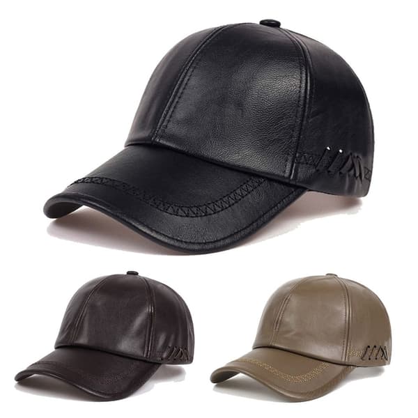 Læder Baseball Caps Termiske Hatte KHAKI khaki