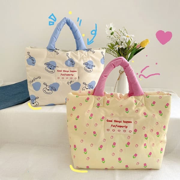 Bomullsfylt skulderveske tote bag 2 2 2