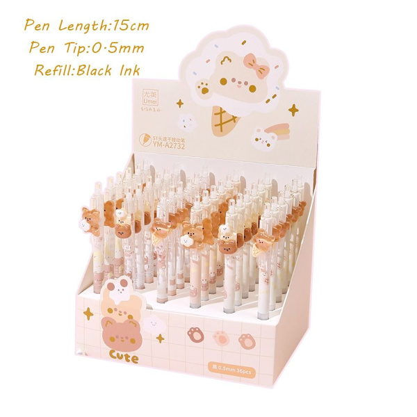 6 STK/Sæt Tryk Neutral Pen Signatur Pen 4 STK-RANDOM 4 STK-RANDOM 4PCS-Random