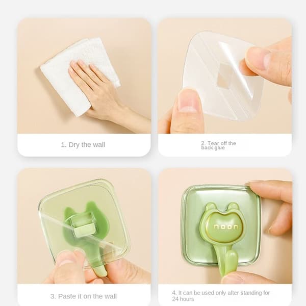 Wall Organizer Läpinäkyvä vaatekoukku VIHREÄ green