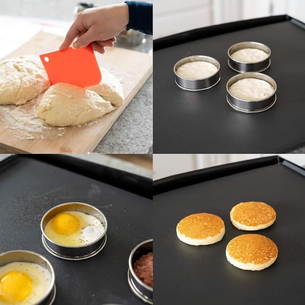 6 st Engelska Muffin Ring Set Multipurpose Rostfritt Stål Ring 6 pcs
