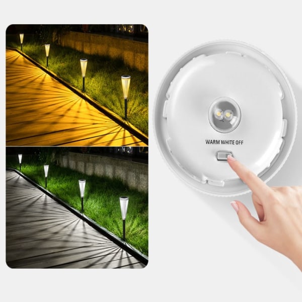2 Pack Solar Pathway Lights Lawn Lamps