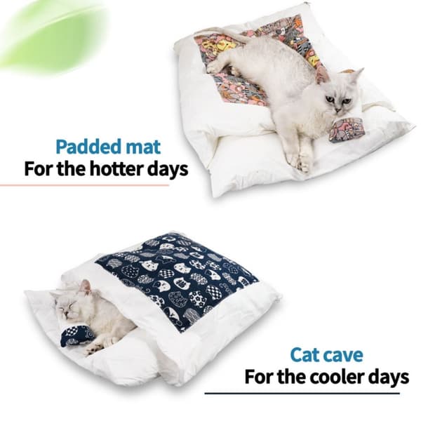 Japansk Kat Hunde Seng Kat Sovepose BLÅ M blue M