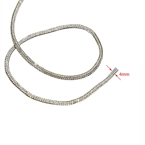 2 Yards Rhinestones Rund Cord Drawstring DIY skolisser 2 Yards