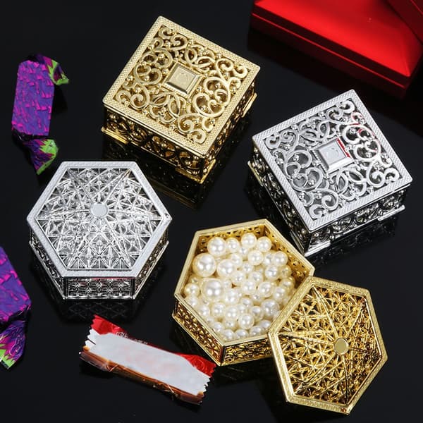2st Godislåda Smycken Förvaring SILVER HEXAGON Silver Hexagon