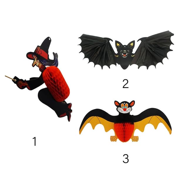 2 STK Halloween Papir Bat 3D Witch Bat 1 1 1