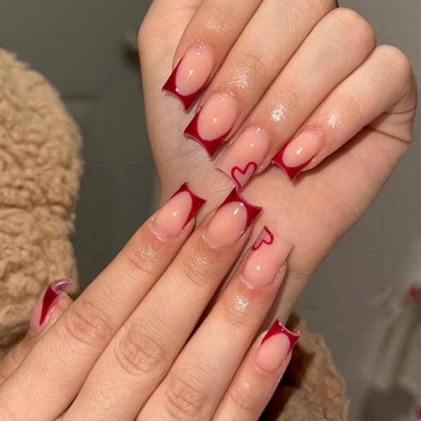 24stk False Nails Long Square W485 W485 W485