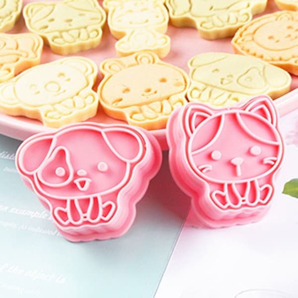 8 stk/sett Kjeksform 3D Cookie Cutter Bakeform