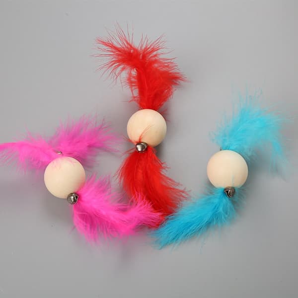 Cat Ball Toy Kitten Activity Interactive Stick Cat Bell Color Random