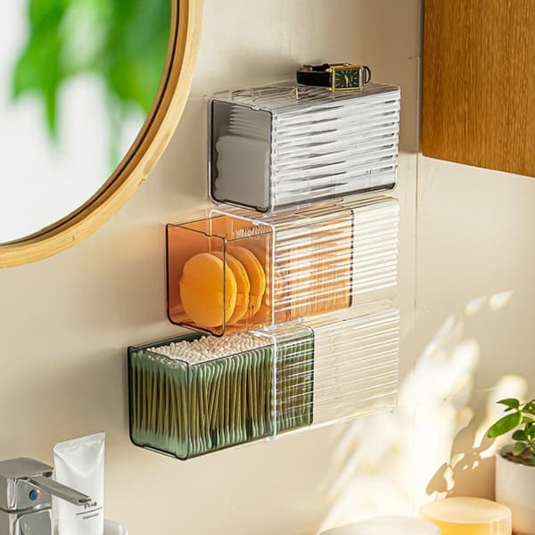 Makeup Oppbevaringsboks Bomull Pad Dispenser ORANSJE orange