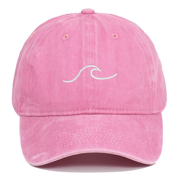 Wave Embroidery Baseball-lippikset Distressed Haalistunut cap PINK pink