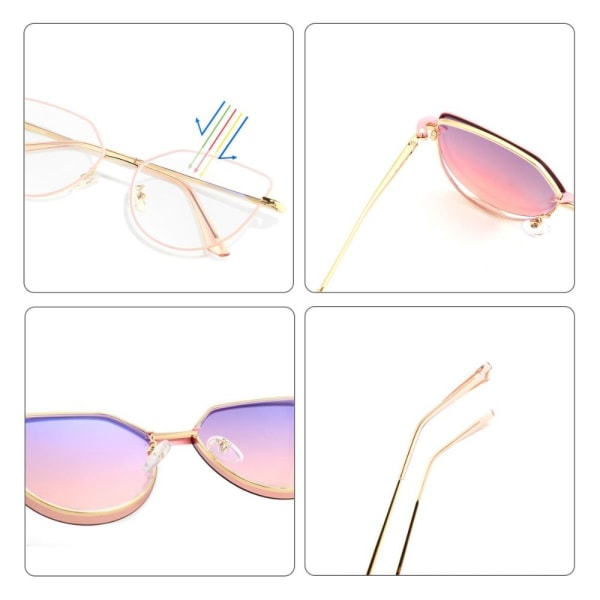 3-i-1 Cat Eye Glasögon Anti-Blue Light Glasögon LILA RAM Purple frame
