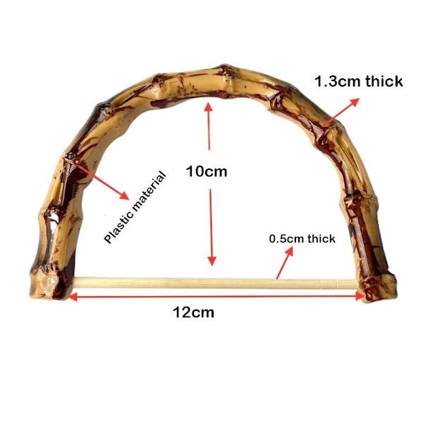 Bambusposehåndtak Håndveskebåndhåndtak 8,5 cm 8.5cm