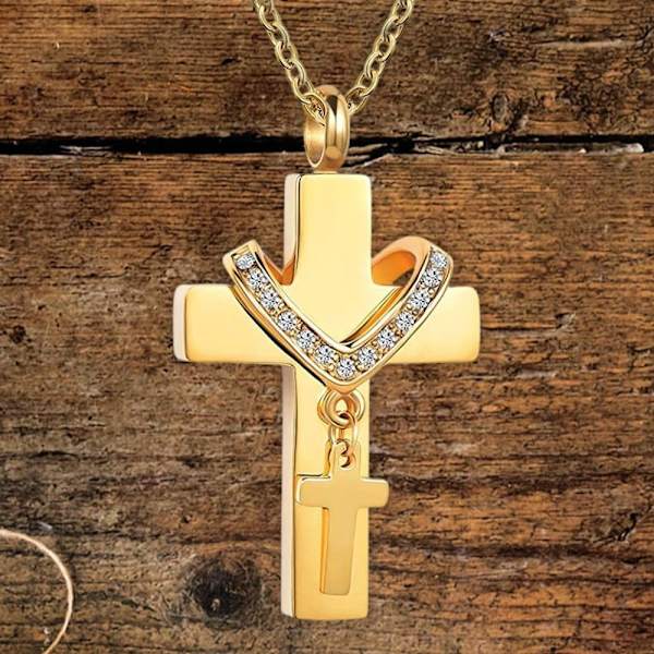 Double Cross Kaulakoru Bone Ash Riipus laatikko KULTA Gold