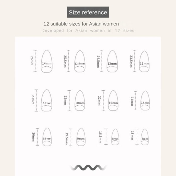 24 stk falske negle lange mandel W400 W400 W400