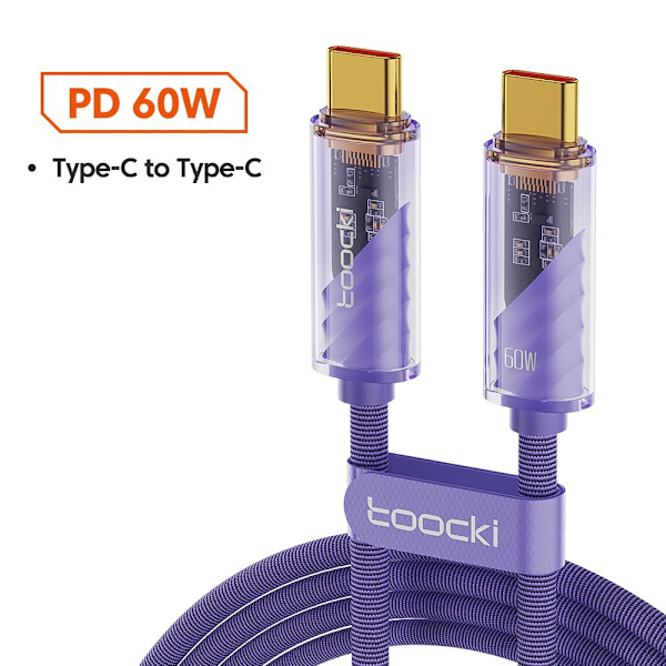 Mobiilidatakaapeli Latauskaapeli 1M60W LILLAA 60W PURPURIA 1m60W Purple