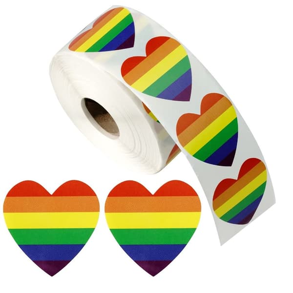 2 Rolls Rainbow Stickers Klistremerke Roll Roll Tape