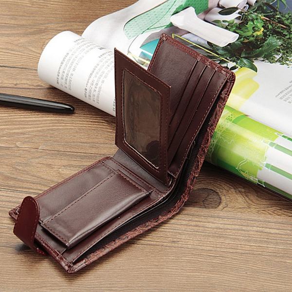 Patchwork Läder Män Plånböcker Kort Herrväska BRUN brown
