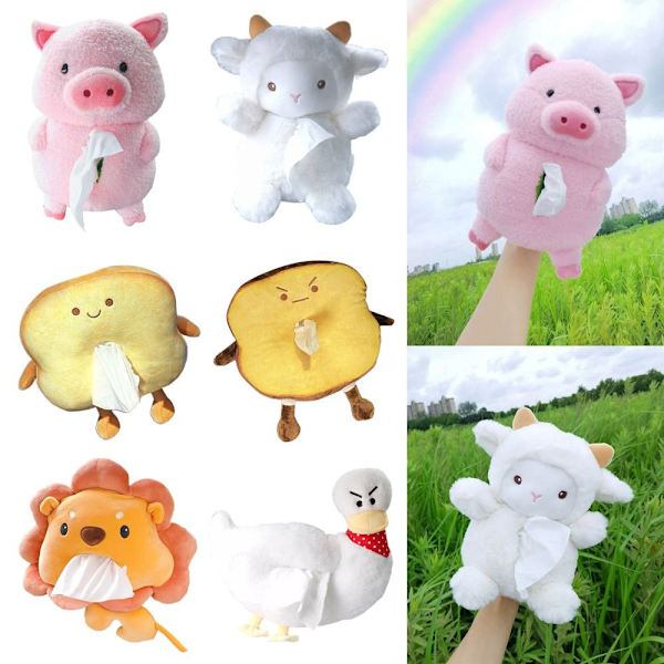 Bilmonterad Mjukpapper Lådor Djur Bil Papper Lådor PIGLET PIGLET Piglet