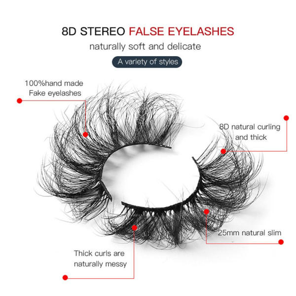 SKONHED 5 par lösögonfransar 8D Faux Mink G03 G03