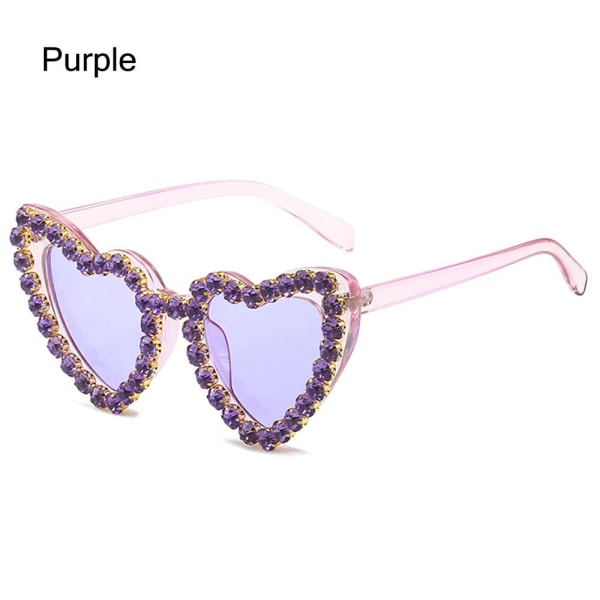 Hjärta Solglasögon Diamond Solglasögon LILA Purple