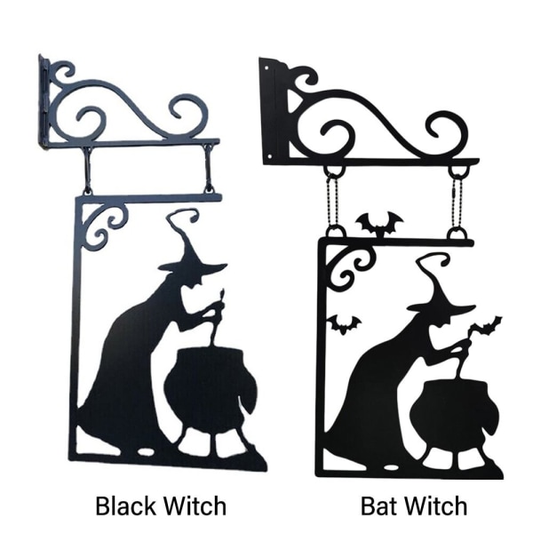 Witch Silhouette Patsas Puutarhakulmakyltti 40X23CMBLACK WITCH 40x23cmBlack Witch