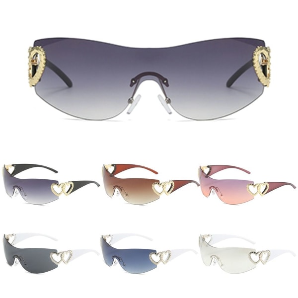Y2k solbriller for kvinner herreskjermer HVIT/SORT HVIT/SORT White/Black