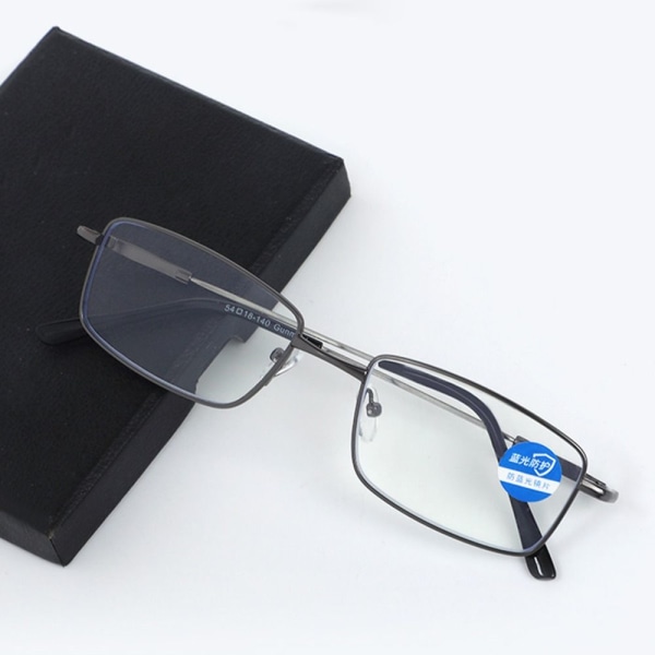 Anti-Blue Light lukulasit Neliömäiset silmälasit RUSKEA Brown Strength 200