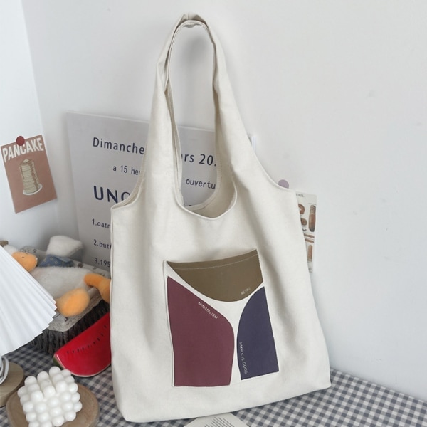 Shoppingväska Textmönstertryck Beige Väska D D D