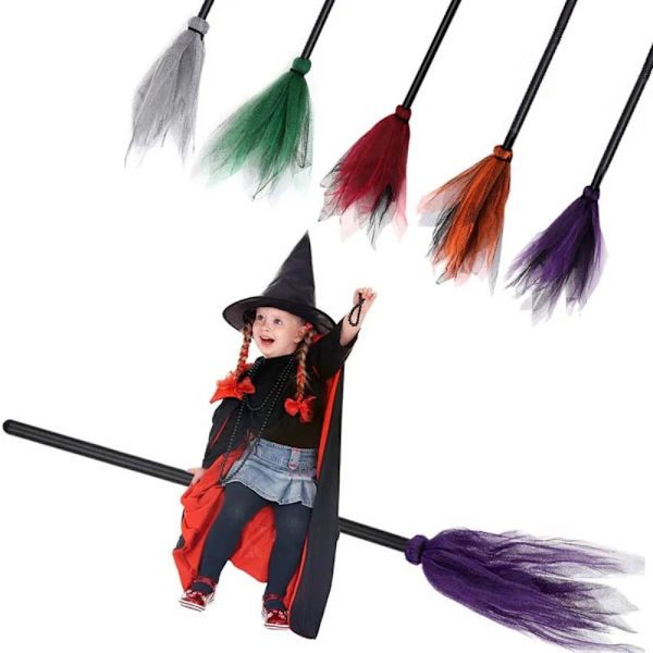 Witch Broom Kids Cosplay Flying LILLA Purple