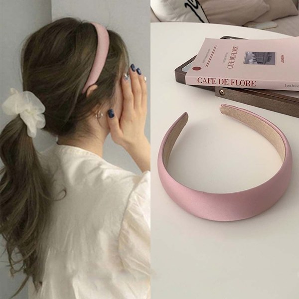 Satin Pannband Breda Pannband ROSA Pink