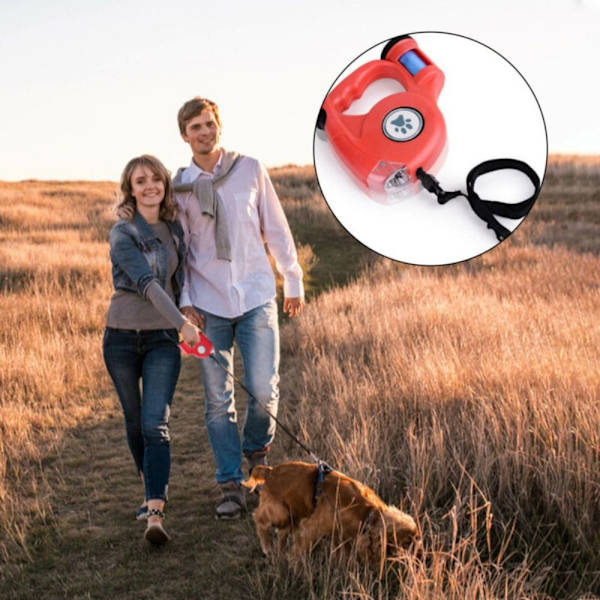 Koiran talutushihna, jossa harjoitusjohto PUNAINEN red